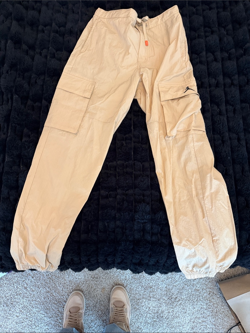 Jordan Men's Beige Cargo Pants with Utility Pockets